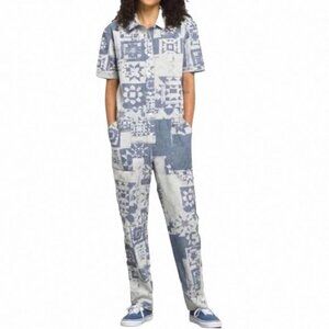 Vans Indigo and Ivory Patterned Jumpsuit